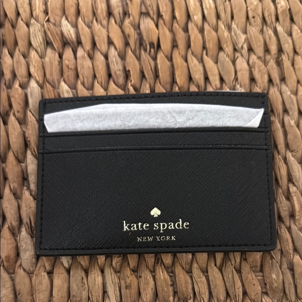 Kate Spade Black Card Holder with Gold Logo